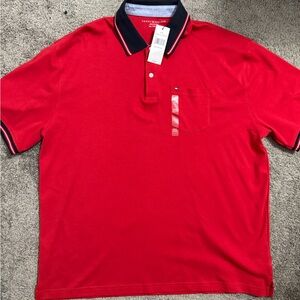 Tommy Hilfiger Men's Polo Shirt in Red and Navy